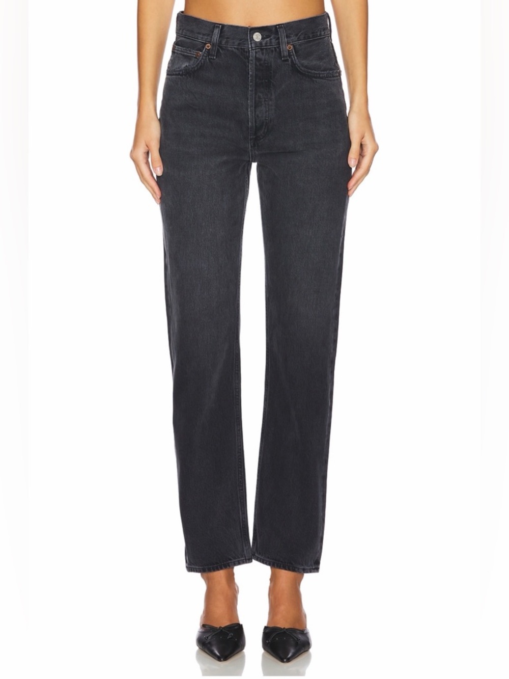 Agolde 90s Pinch Waist High Rise Straight Jeans in Hitch